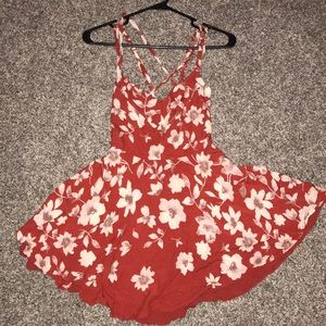 Orange-Red floral dress